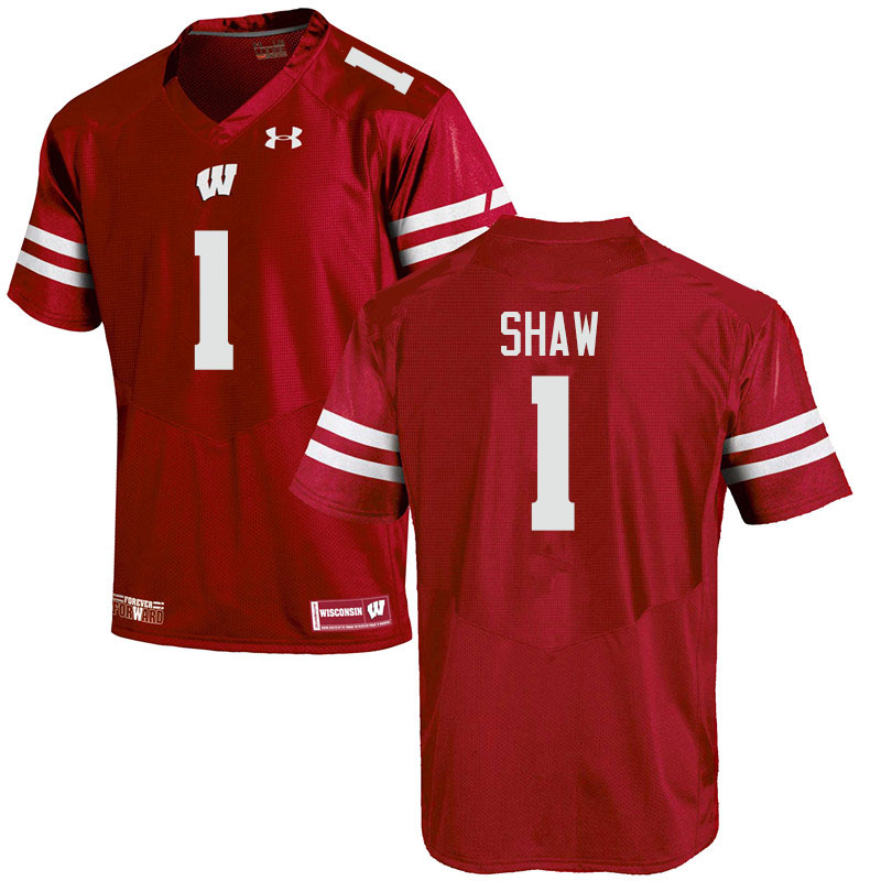 Men #1 Jay Shaw Wisconsin Badgers College Football Jerseys Sale-Red